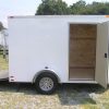 6x10 SA Trailer - White, Ramp, Side Door, Extra H, Stab Jacks