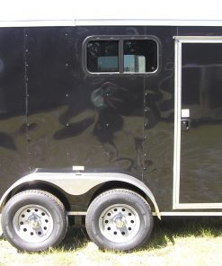 6x10 TA Trailer - Black, Double Barn Doors, Side Door, Extra Height, Windows