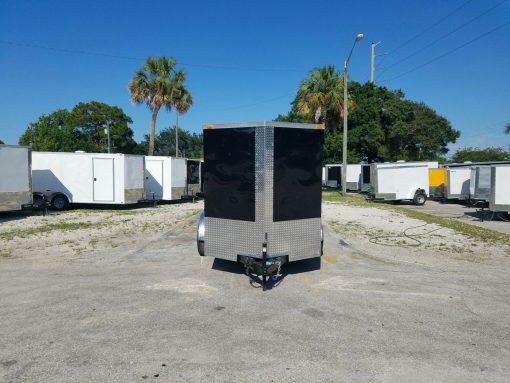 6x10 TA Trailer - Black, Double Abrn Doors, Side Door, Extra Height