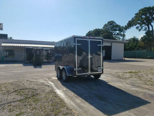 6x10 TA Trailer - Black, Double Abrn Doors, Side Door, Extra Height