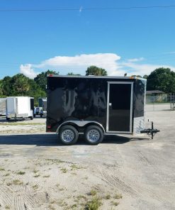 6x10 TA Trailer - Black, Double Abrn Doors, Side Door, Extra Height