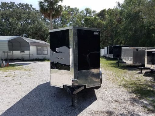 6x10 TA Trailer - Black, Ramp, Side Door, Extra Height