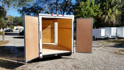 6x10 TA Trailer - White, Double Barn Doors, Side Door, Extra Height