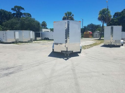 6x10 TA Trailer - White, Ramp, Side Door, Extra Height