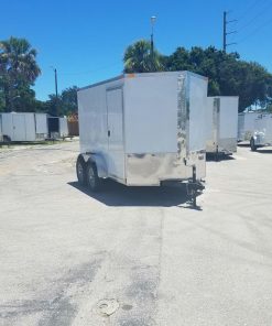 6x10 TA Trailer - White, Ramp, Side Door, Extra Height