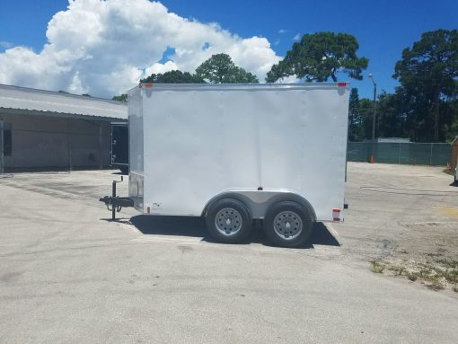 6x10 TA Trailer - White, Ramp, Side Door, Extra Height