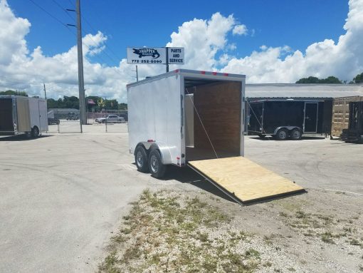 6x10 TA Trailer - White, Ramp, Side Door, Extra Height