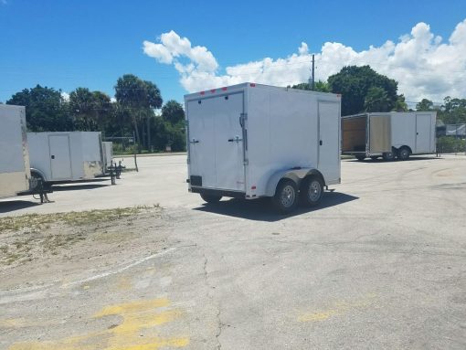 6x10 TA Trailer - White, Ramp, Side Door, Extra Height