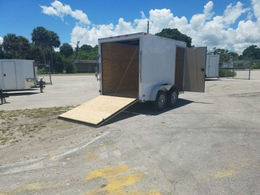 6x10 TA Trailer - White, Ramp, Side Door, Extra Height