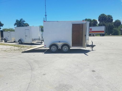 6x10 TA Trailer - White, Ramp, Side Door, Extra Height