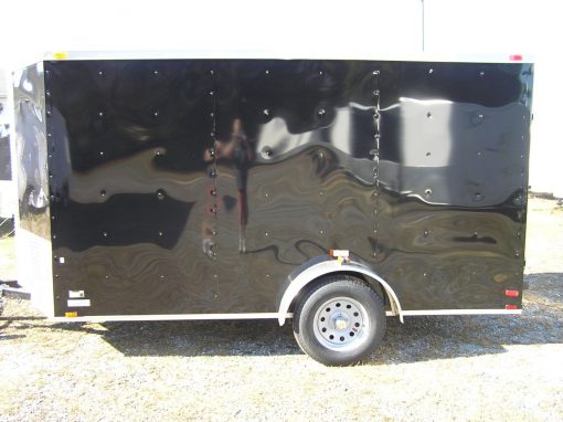 6x12 SA Trailer - Black, Double Doors, Side Door, Extra Height