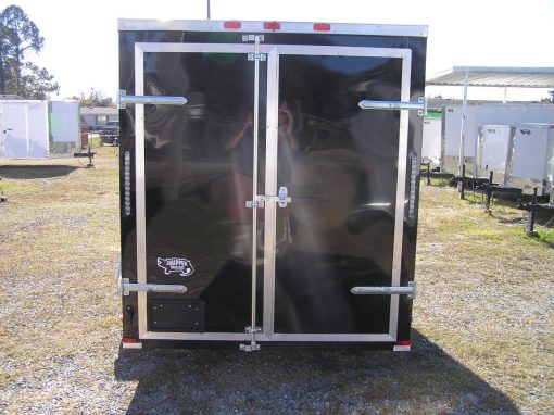 6x12 SA Trailer - Black, Double Doors, Side Door, Extra Height