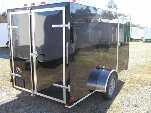 6x12 SA Trailer - Black, Double Doors, Side Door, Extra Height