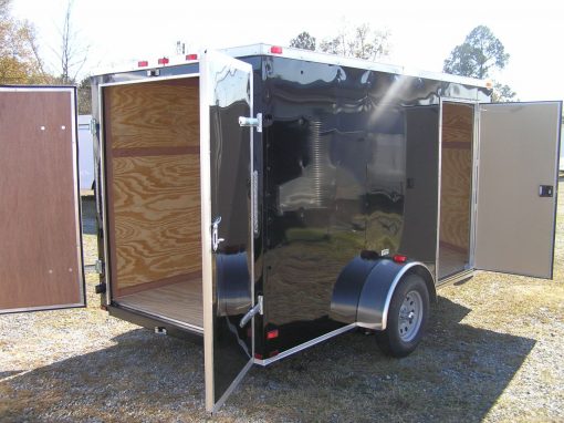 6x12 SA Trailer - Black, Double Doors, Side Door, Extra Height