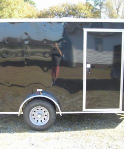 6x12 SA Trailer - Black, Double Doors, Side Door, Extra Height