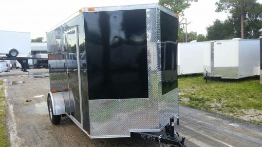 6x12 SA Trailer - Black, Ramp, Side Door, Extra Height