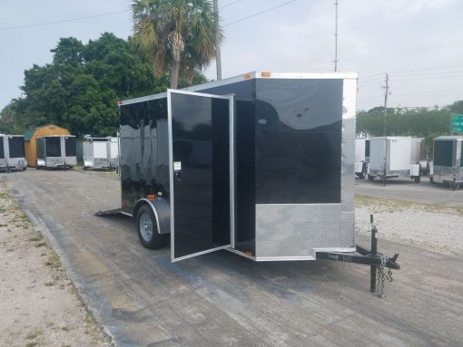 6x12 SA Trailer - Black, Ramp, Side Door, Extra Height