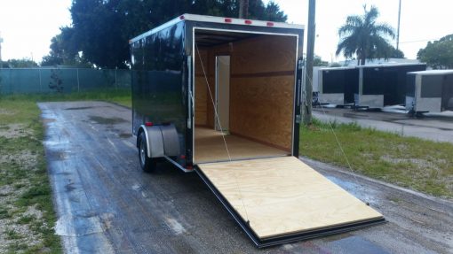 6x12 SA Trailer - Black, Ramp, Side Door, Extra Height