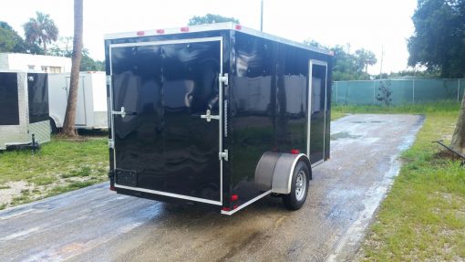 6x12 SA Trailer - Black, Ramp, Side Door, Extra Height