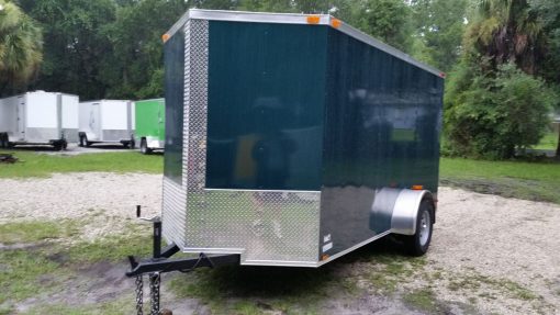 Custom 6x12 SA Trailer - Green, Ramp, Side Door, Extra Height