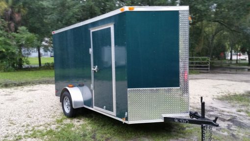 Custom 6x12 SA Trailer - Green, Ramp, Side Door, Extra Height