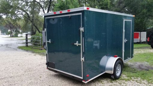 Custom 6x12 SA Trailer - Green, Ramp, Side Door, Extra Height