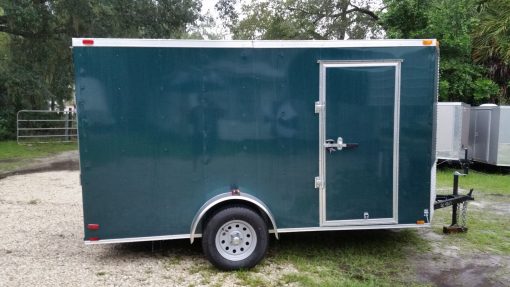Custom 6x12 SA Trailer - Green, Ramp, Side Door, Extra Height