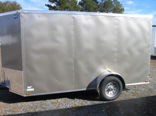6x12 SA Trailer - Pewter, Ramp, Side Door, Extra Height