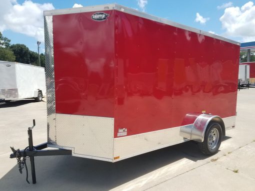 6x12 SA Trailer - Red, Double Doors, Side Door, Extra Height, ATP Wrap