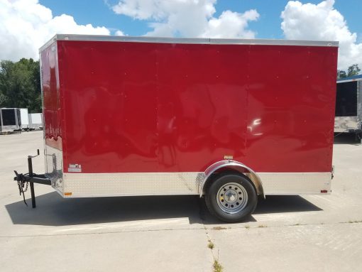 6x12 SA Trailer - Red, Double Doors, Side Door, Extra Height, ATP Wrap