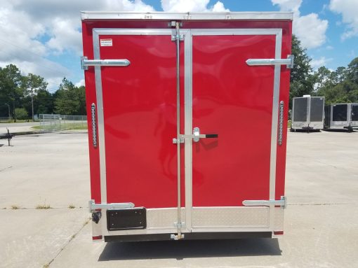 6x12 SA Trailer - Red, Double Doors, Side Door, Extra Height, ATP Wrap