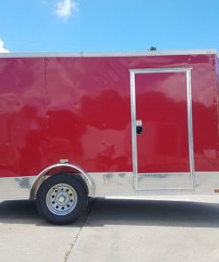 6x12 SA Trailer - Red, Double Doors, Side Door, Extra Height, ATP Wrap