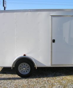 6x12 SA Trailer - White, Double Doors, Side Door, Extra Height