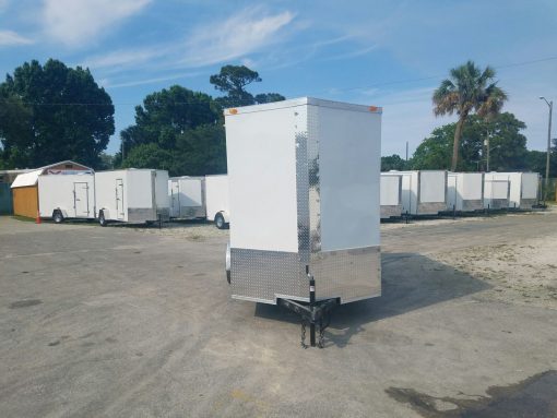 6x12 SA Trailer - White, Ramp, Side Door, Extra Height