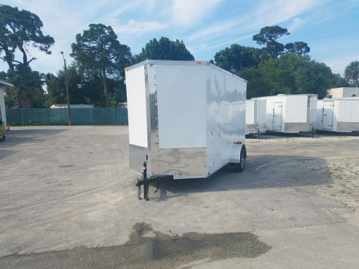 6x12 SA Trailer - White, Ramp, Side Door, Extra Height