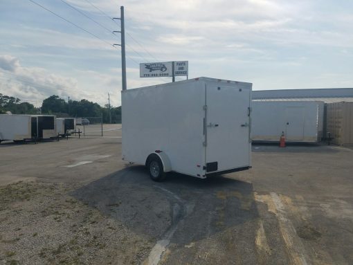 6x12 SA Trailer - White, Ramp, Side Door, Extra Height