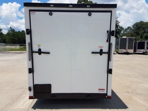 6x12 SA Trailer - White, Ramp, Side Door, Extra Height, Blackout Package