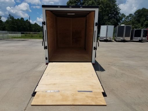 6x12 SA Trailer - White, Ramp, Side Door, Extra Height, Blackout Package
