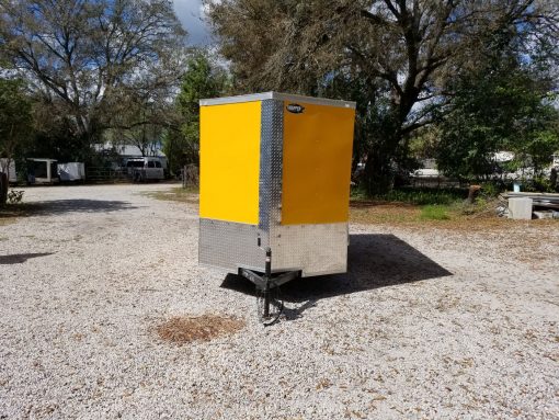 6x12 SA Trailer - Yellow, Double Doors, Side Door, Extra Height, Concession Door