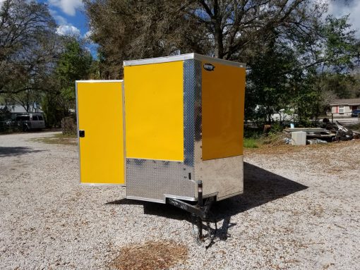 6x12 SA Trailer - Yellow, Double Doors, Side Door, Extra Height, Concession Door