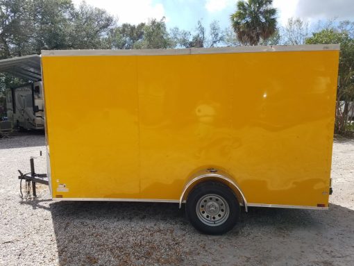 6x12 SA Trailer - Yellow, Double Doors, Side Door, Extra Height, Concession Door