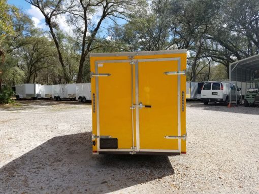 6x12 SA Trailer - Yellow, Double Doors, Side Door, Extra Height, Concession Door