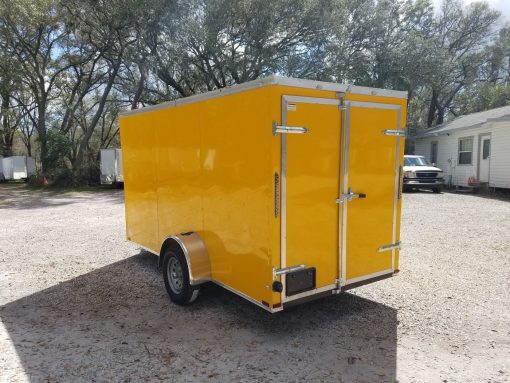 6x12 SA Trailer - Yellow, Double Doors, Side Door, Extra Height, Concession Door