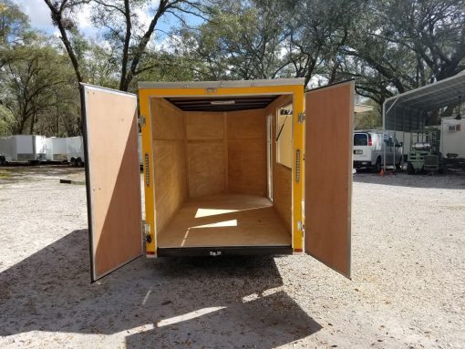 6x12 SA Trailer - Yellow, Double Doors, Side Door, Extra Height, Concession Door