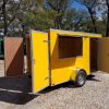 6x12 SA Trailer - Yellow, Double Doors, Side Door, Extra Height, Concession Door
