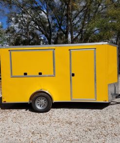 6x12 SA Trailer - Yellow, Double Doors, Side Door, Extra Height, Concession Door