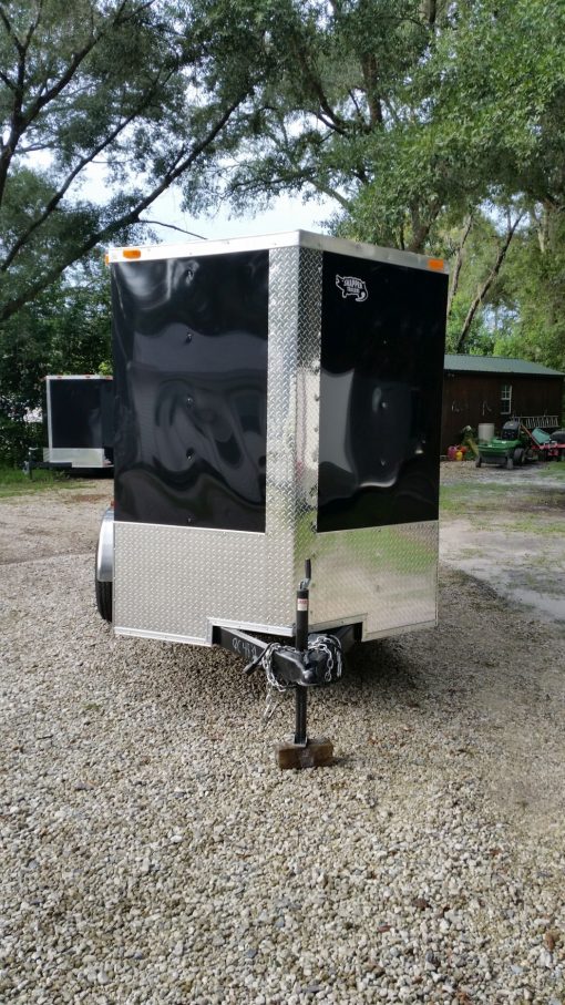 6x12 TA Trailer - Black, Double Doors, Side Door, Extra Height