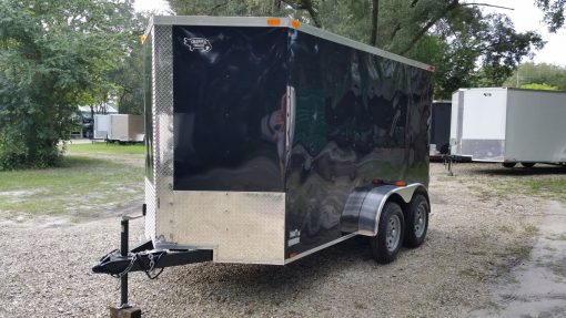 6x12 TA Trailer - Black, Double Doors, Side Door, Extra Height