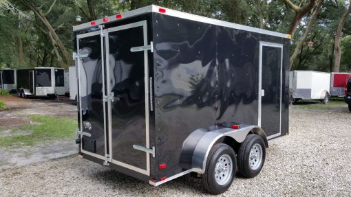 6x12 TA Trailer - Black, Double Doors, Side Door, Extra Height