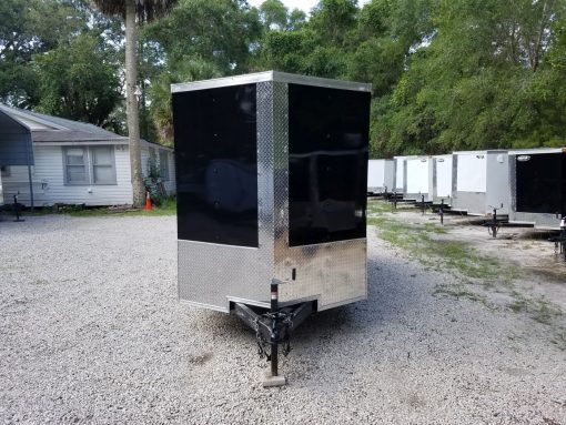 6x12 TA Trailer - Black, Ramp, Side Door, Extra Height